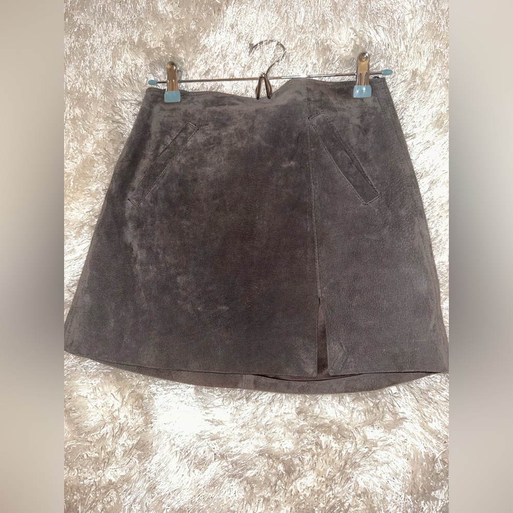 Blank NYC Gray Suede Mini Skirt